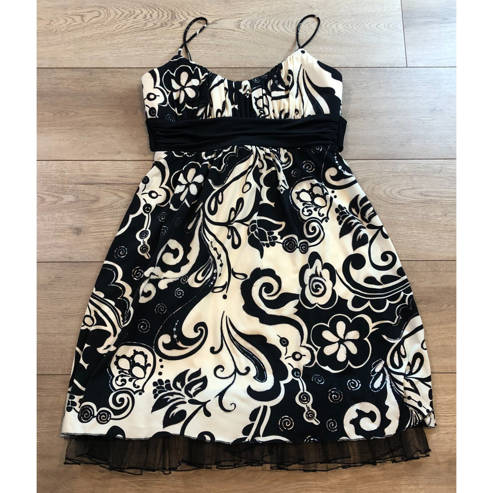 VTG Y2K Women Fit Flare Tie Babydoll Dress Lg Whimsigoth Fairy Grunge Lace Witch